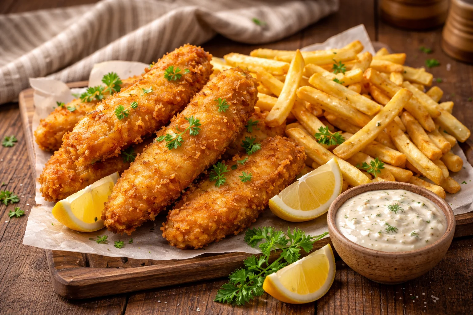 Crispy Fried Fish Fillets with Zesty Homemade Tartar Sauce