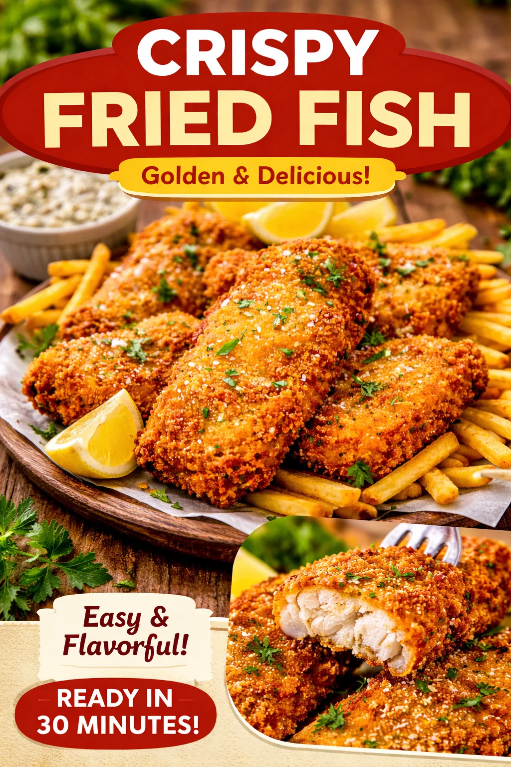 Crispy Fried Fish Fillets with Zesty Homemade Tartar Sauce