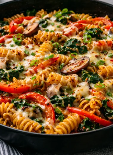 Delicious Easy Budget Friendly Pasta Bake served in a casserole dish, perfect for families.