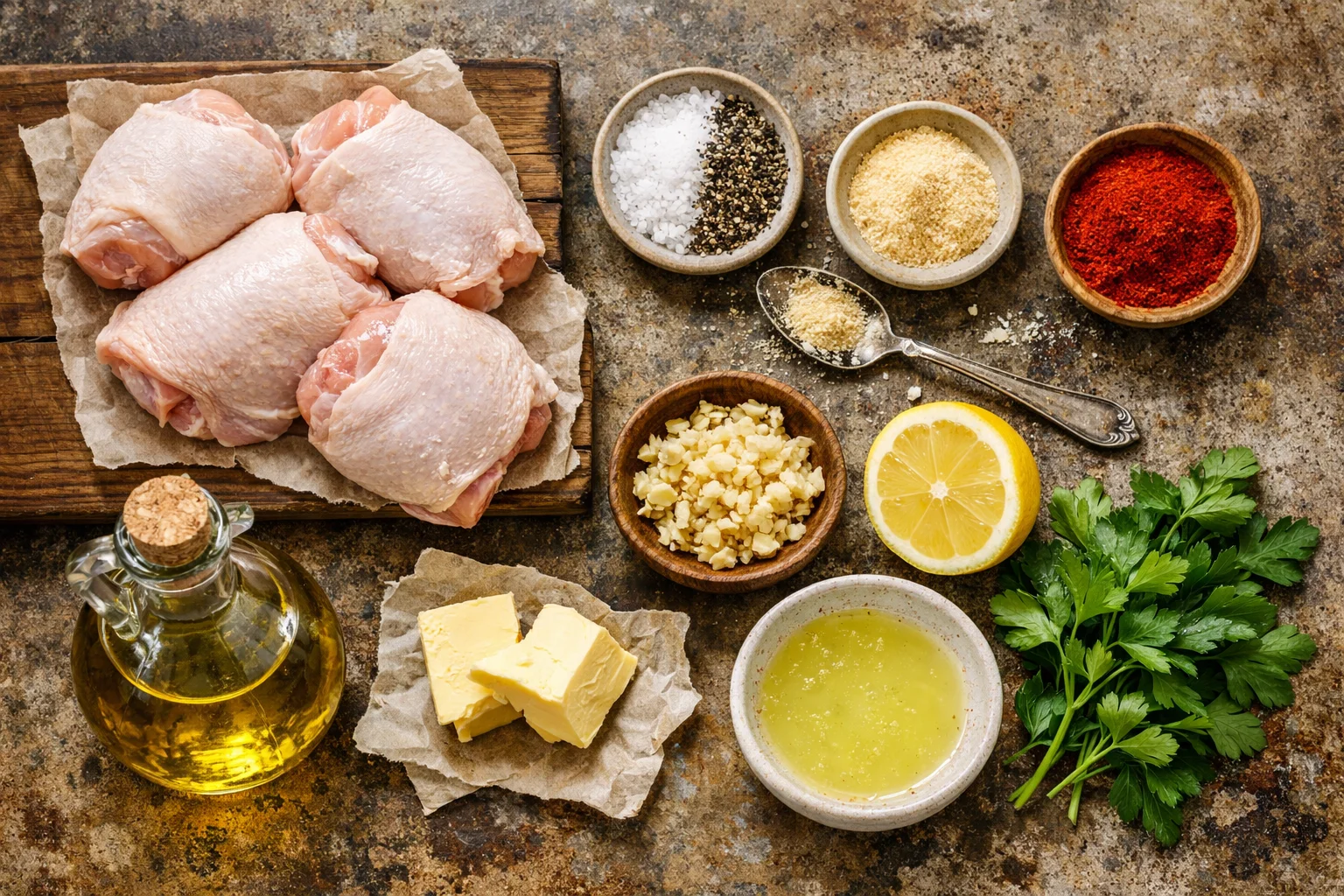 Crispy Baked Chicken Thighs With Garlic Butter Sauce
