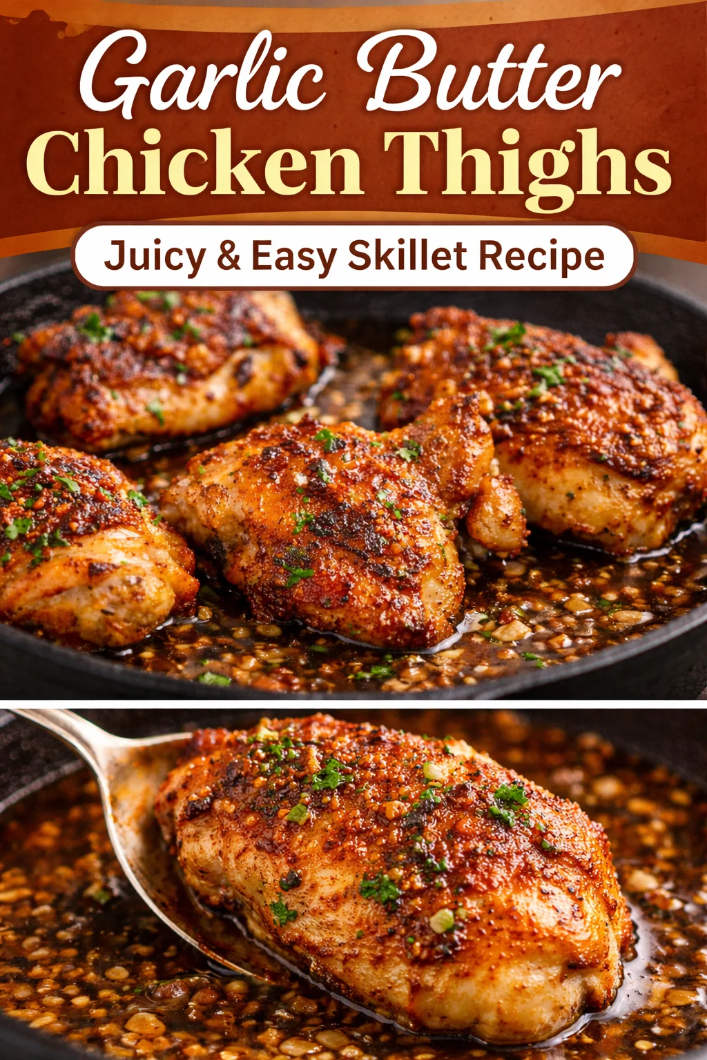 Crispy Baked Chicken Thighs With Garlic Butter Sauce