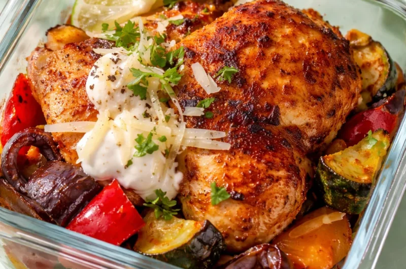 High protein chicken meal prep dishes for a healthy week of meals.