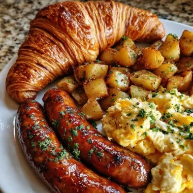 Golden breakfast plate feast showcasing a variety of delicious breakfast items.