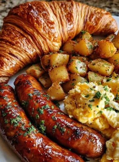 Golden breakfast plate feast showcasing a variety of delicious breakfast items.