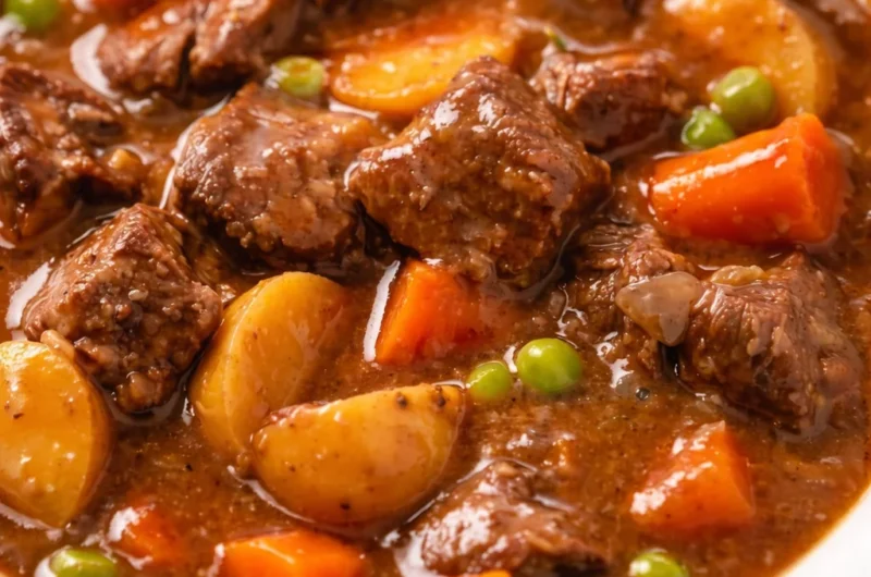 Delicious slow cooker beef stew with tender meat and hearty vegetables