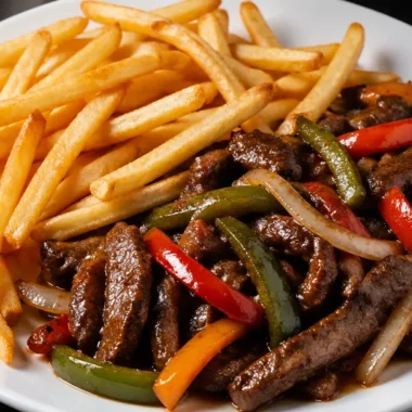 Delicious One-Pan Beef Pepper Plate featuring colorful bell peppers and tender beef.