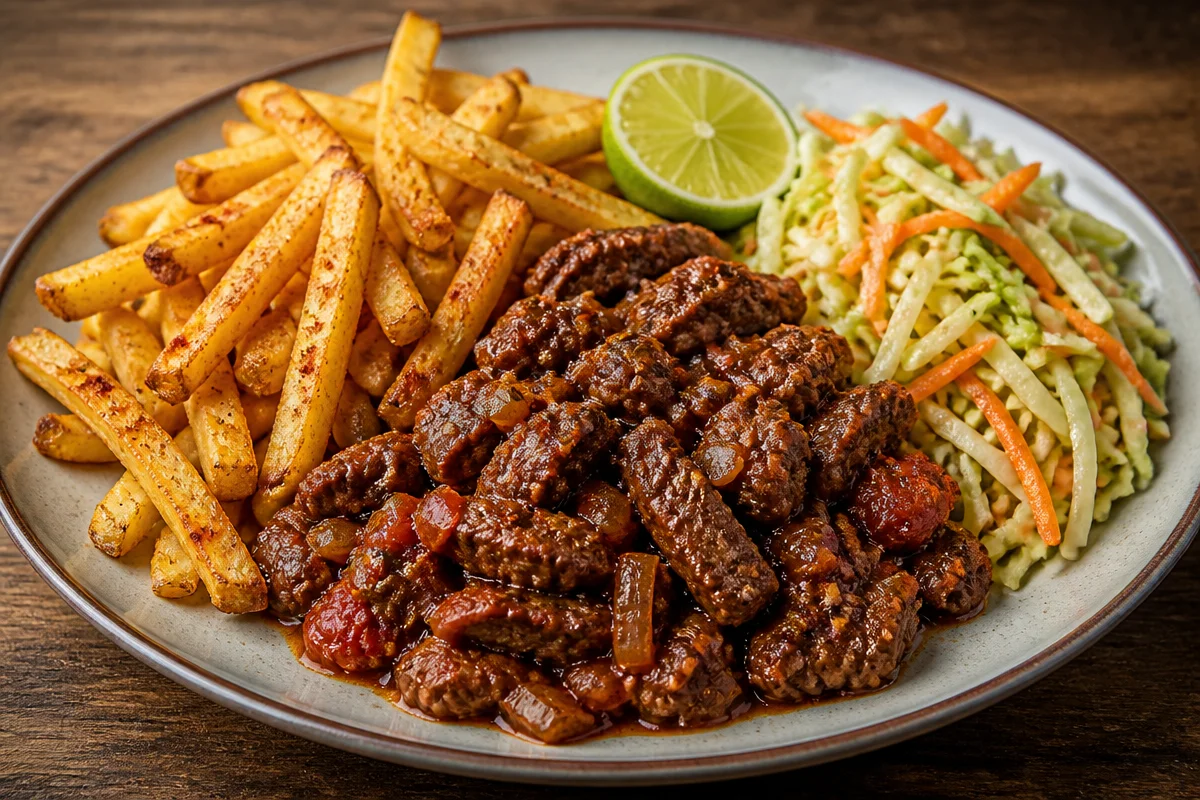 Beef With Crispy Fries Plate
