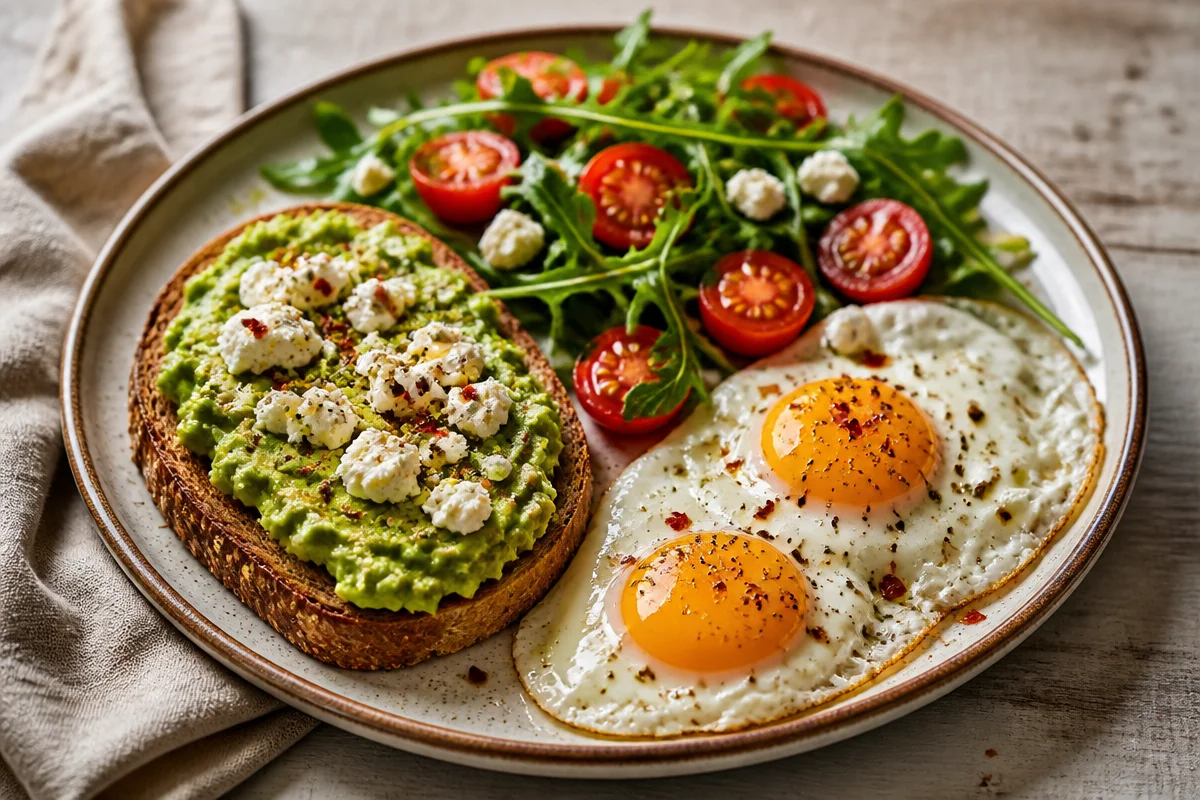 Creamy Avocado & Eggs Breakfast Plate