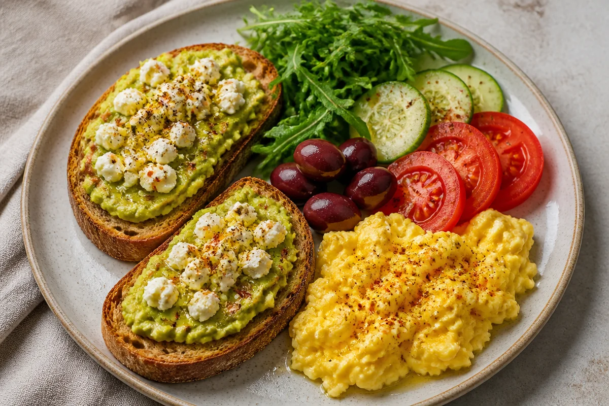 Creamy Avocado Toast Breakfast Plate
