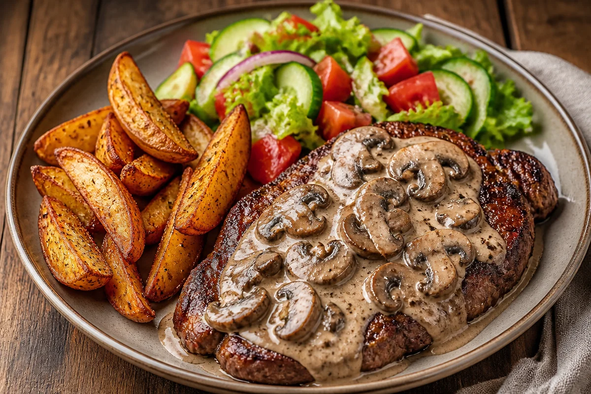 Creamy Mushroom Steak Plate