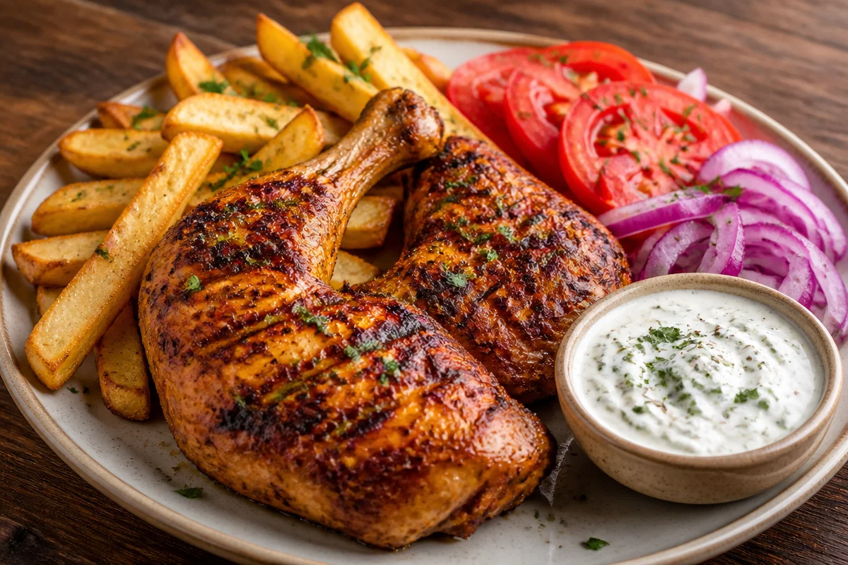 Crispy Grilled Chicken & Fries Plate