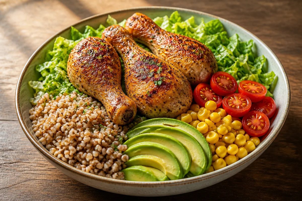 Crispy Herb Roasted Chicken Grain Bowl
