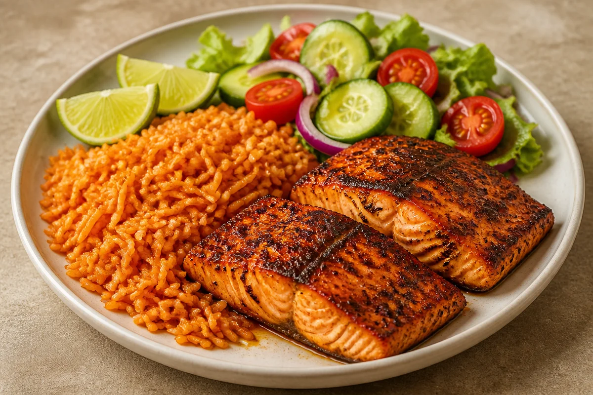 Crispy Salmon Rice Plate