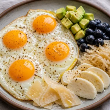 Golden Eggs served with a nutritious avocado power plate