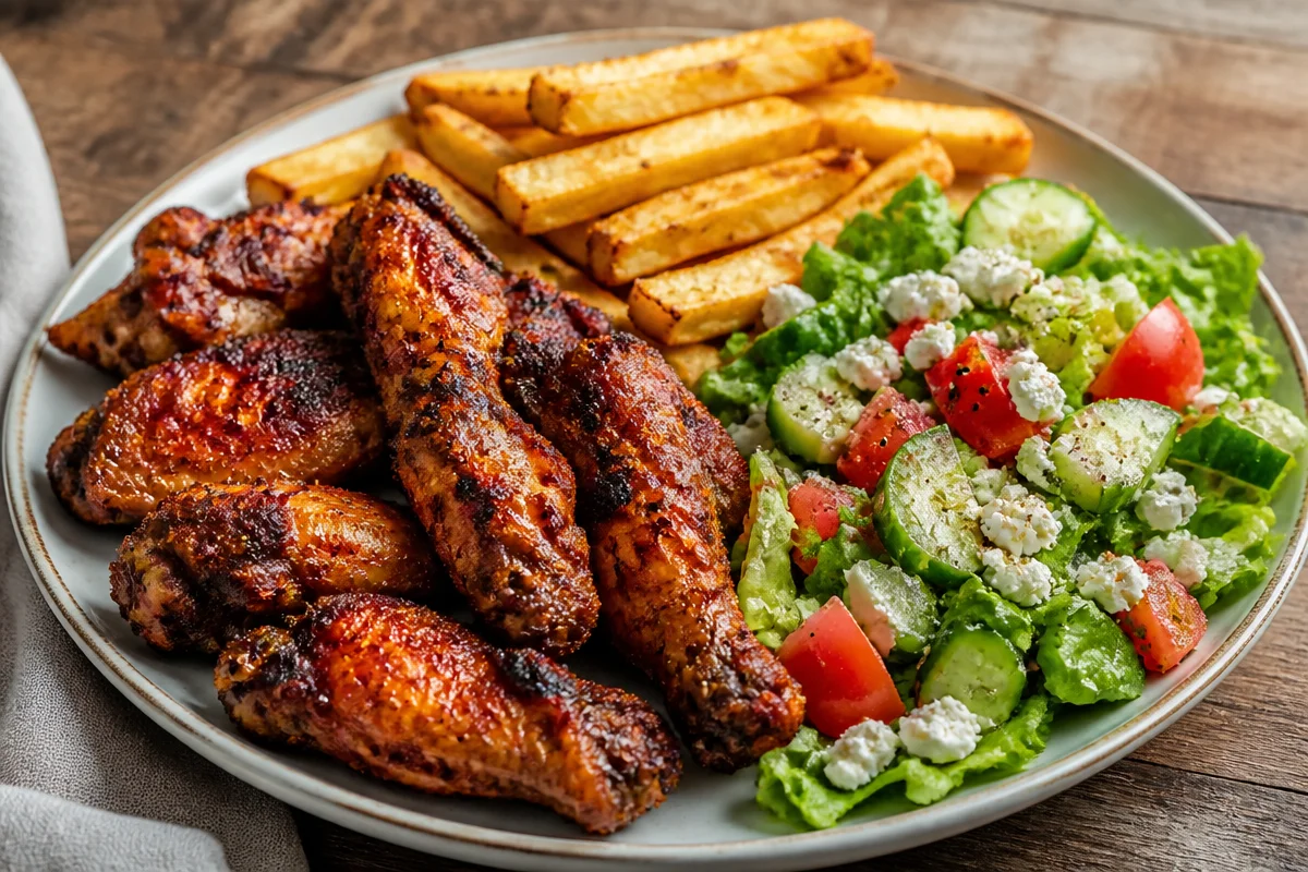 Grilled Chicken Wings Plate Feast
