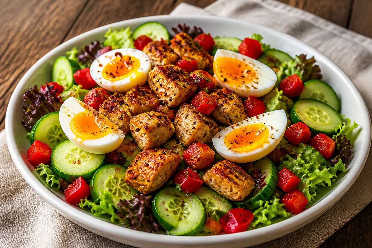 Power Salad With Jammy Eggs And Chicken