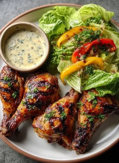 Delicious Citrus Grilled Chicken served with a vibrant garden salad