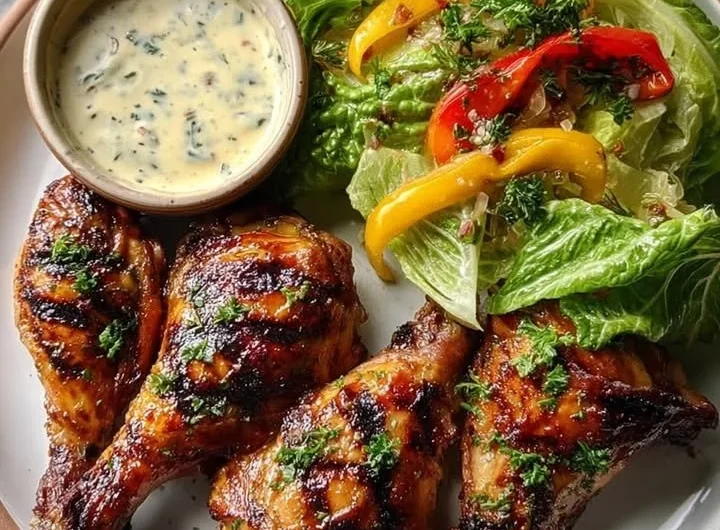 Delicious Citrus Grilled Chicken served with a vibrant garden salad