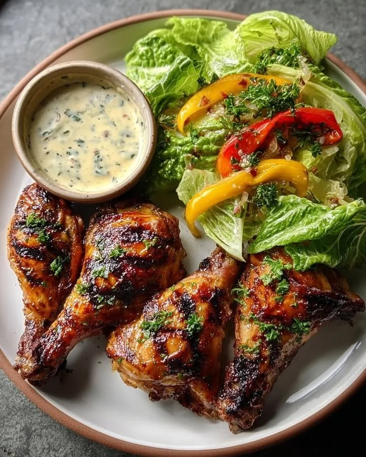 Delicious Citrus Grilled Chicken served with a vibrant garden salad