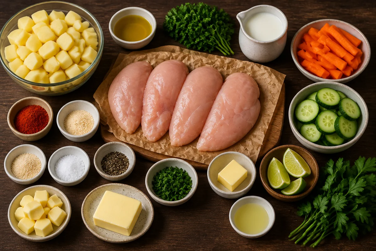 Creamy Garlic Herb Chicken With Mashed Potatoes