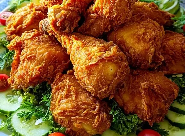 Delicious crispy Southern fried chicken served on a plate