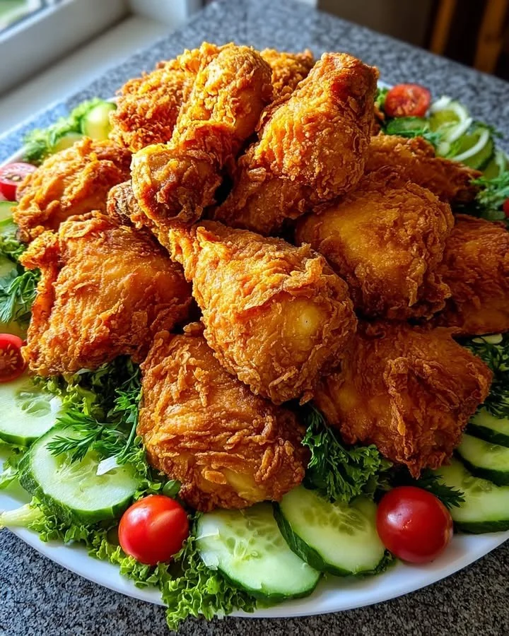 Delicious crispy Southern fried chicken served on a plate