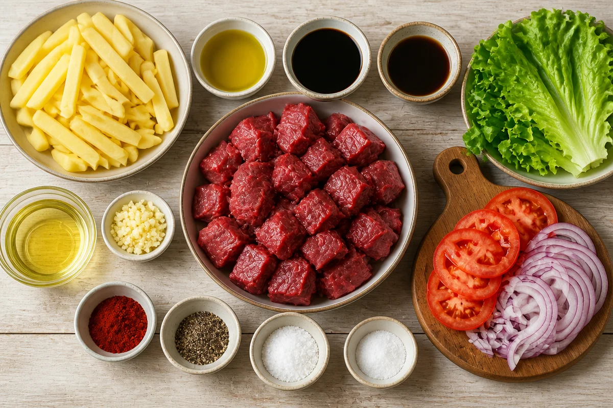 Grilled Beef Skewers & Crispy Fries