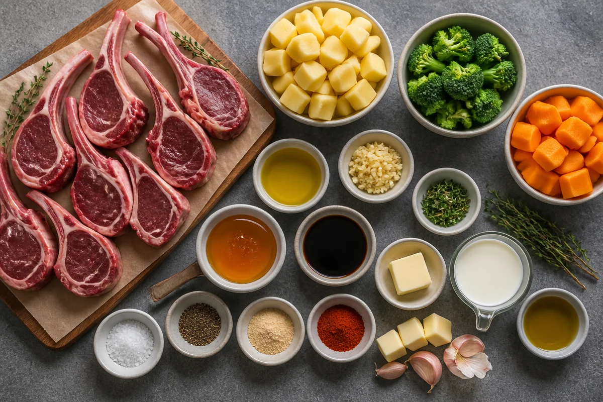 Honey Garlic Glazed Lamb Chops with Creamy Mashed Potatoes