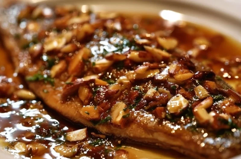 Almond-Crusted Trout served with a delicious pan sauce