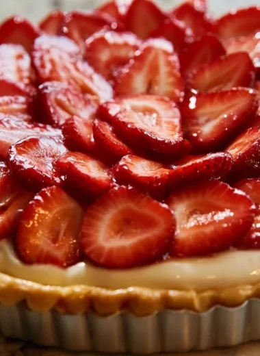 Cozy French Strawberry Tart with fresh strawberries and creamy filling