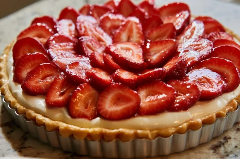 Cozy French Strawberry Tart with fresh strawberries and creamy filling