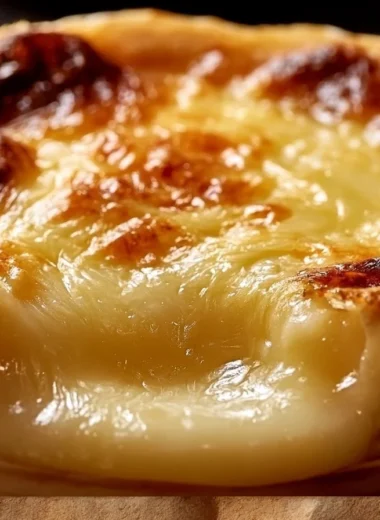 Creamy Mont d'Or cheese bake served with crusty bread
