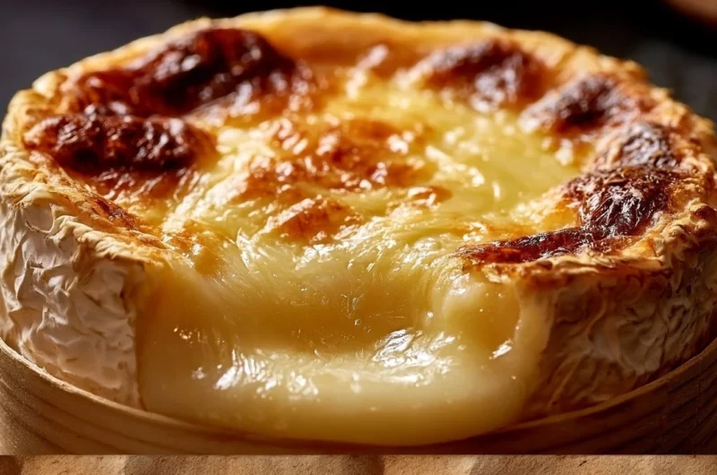 Creamy Mont d'Or cheese bake served with crusty bread