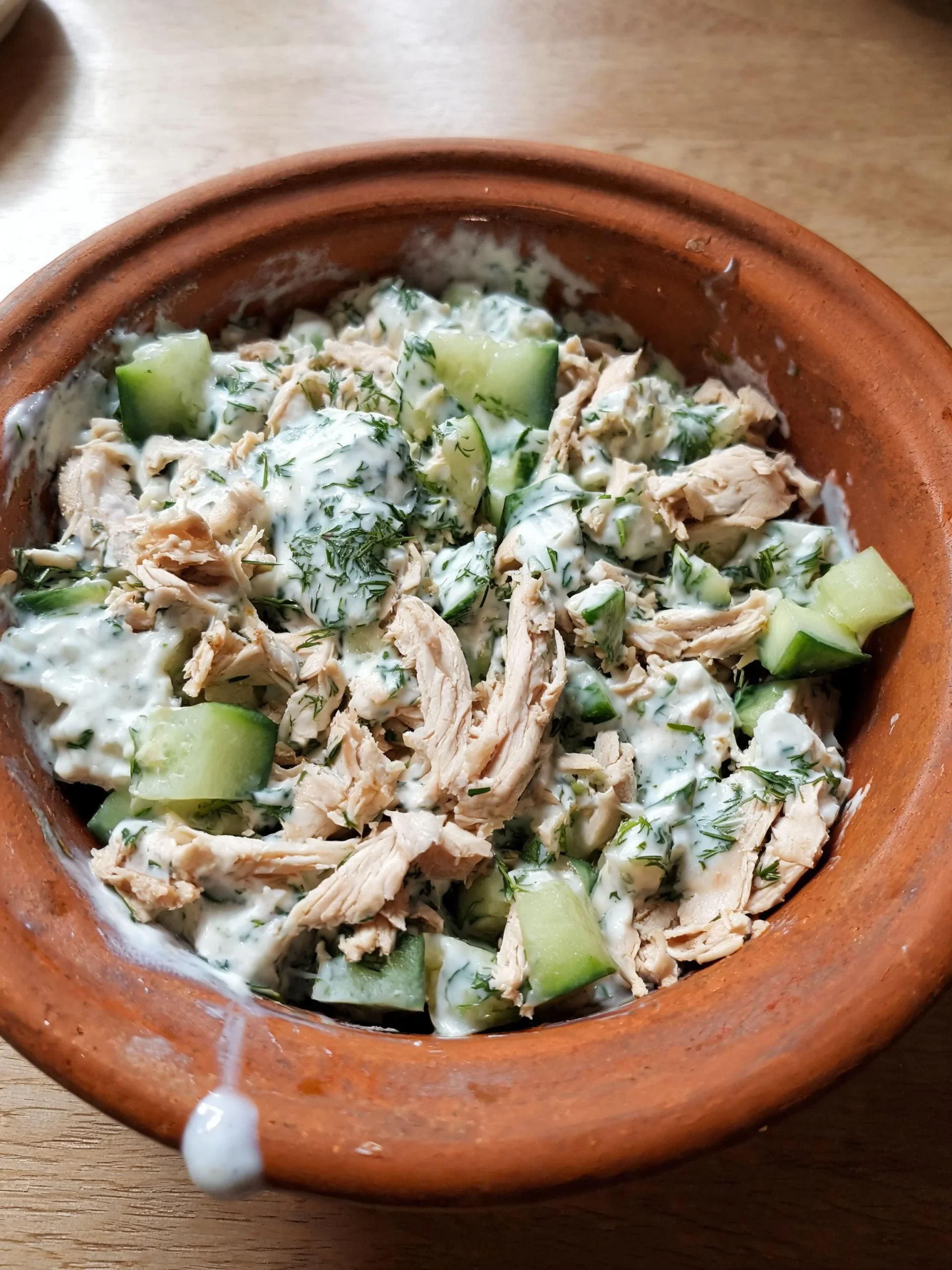 Creamy Rotisserie Chicken Cucumber Dill Greek Yogurt Salad