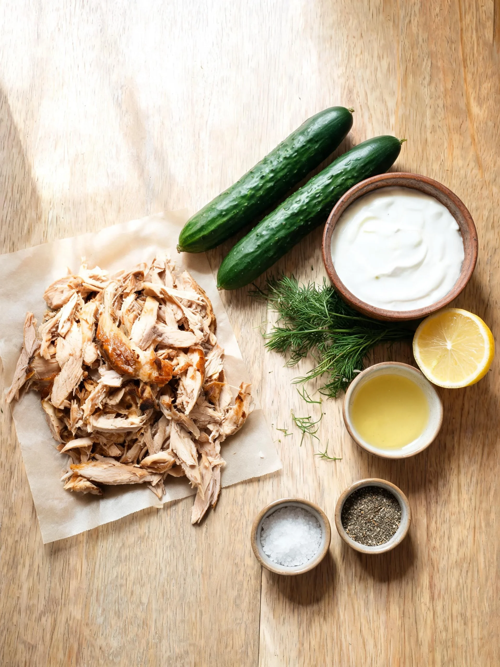 Creamy Rotisserie Chicken Cucumber Dill Greek Yogurt Salad