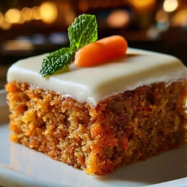 Slice of creamy Swiss carrot cake with cream cheese frosting
