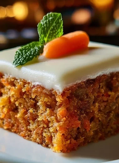Slice of creamy Swiss carrot cake with cream cheese frosting