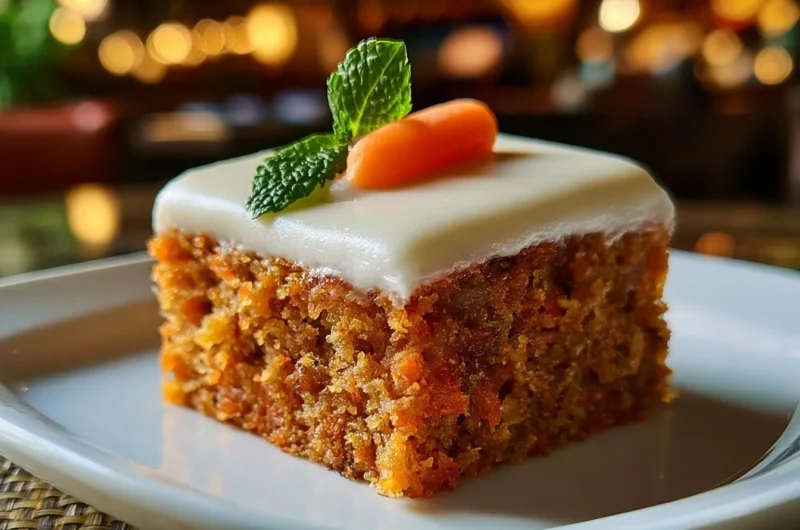 Slice of creamy Swiss carrot cake with cream cheese frosting