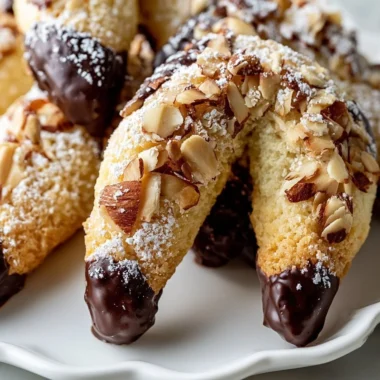 Delicious Golden Almond Crescent Cookies freshly baked with a nutty aroma.