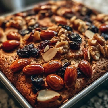 Golden German Fruit Bread with dried fruits and nuts, freshly baked and ready to enjoy.