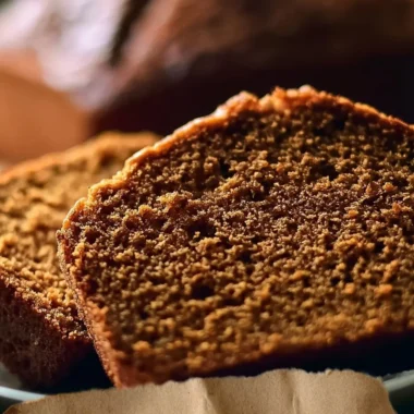 Golden Gingerbread Slice ready to serve, showcasing rich spices and holiday spirit.