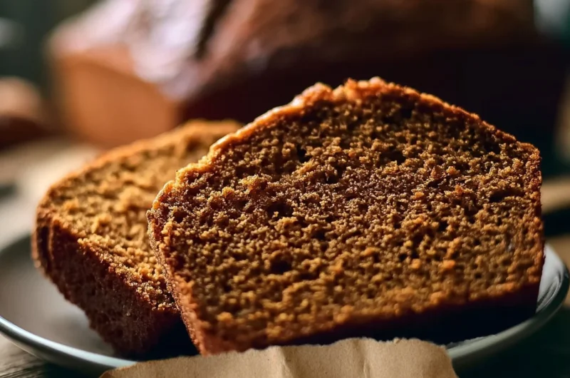 Golden Gingerbread Slice ready to serve, showcasing rich spices and holiday spirit.