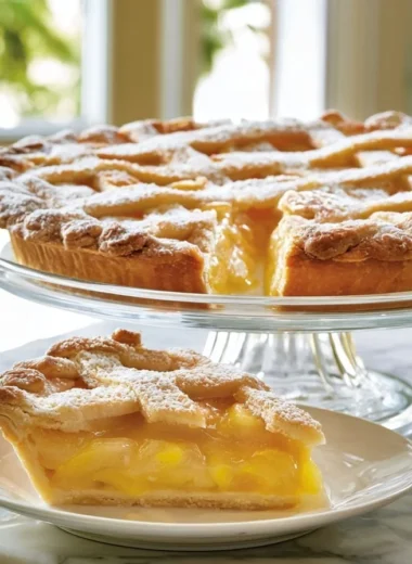 Golden Rhine Apple Cake made with fresh apples and warm spices, served as a delicious dessert.