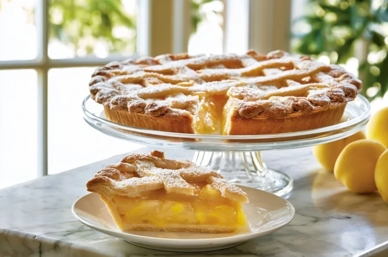 Golden Rhine Apple Cake made with fresh apples and warm spices, served as a delicious dessert.
