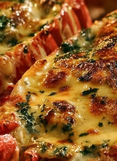 One-Pan Lobster Thermidor Bake with creamy sauce and fresh herbs