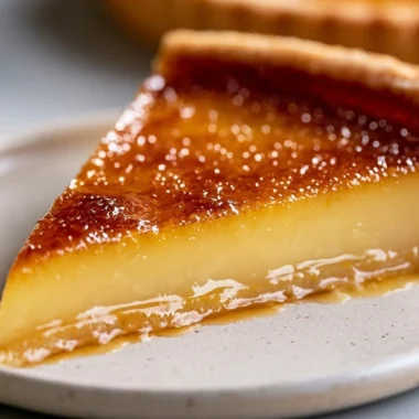 Silky French Custard Tart with a golden crust and creamy filling