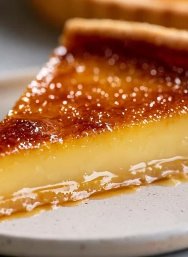 Silky French Custard Tart with a golden crust and creamy filling