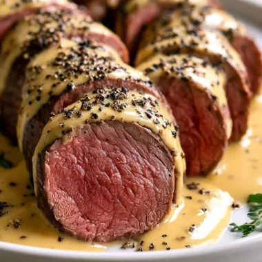 Succulent Chateaubriand beef tenderloin served with gourmet sides