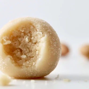Traditional homemade marzipan, a delicious German almond paste ready for baking.