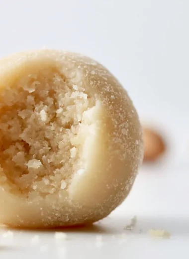 Traditional homemade marzipan, a delicious German almond paste ready for baking.